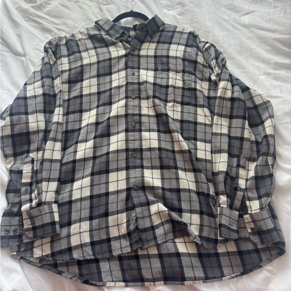 Izod Men's Blue & White Plaid Button-Down Shirt